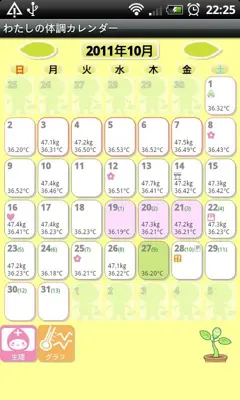 My physical condition Calendar android App screenshot 3